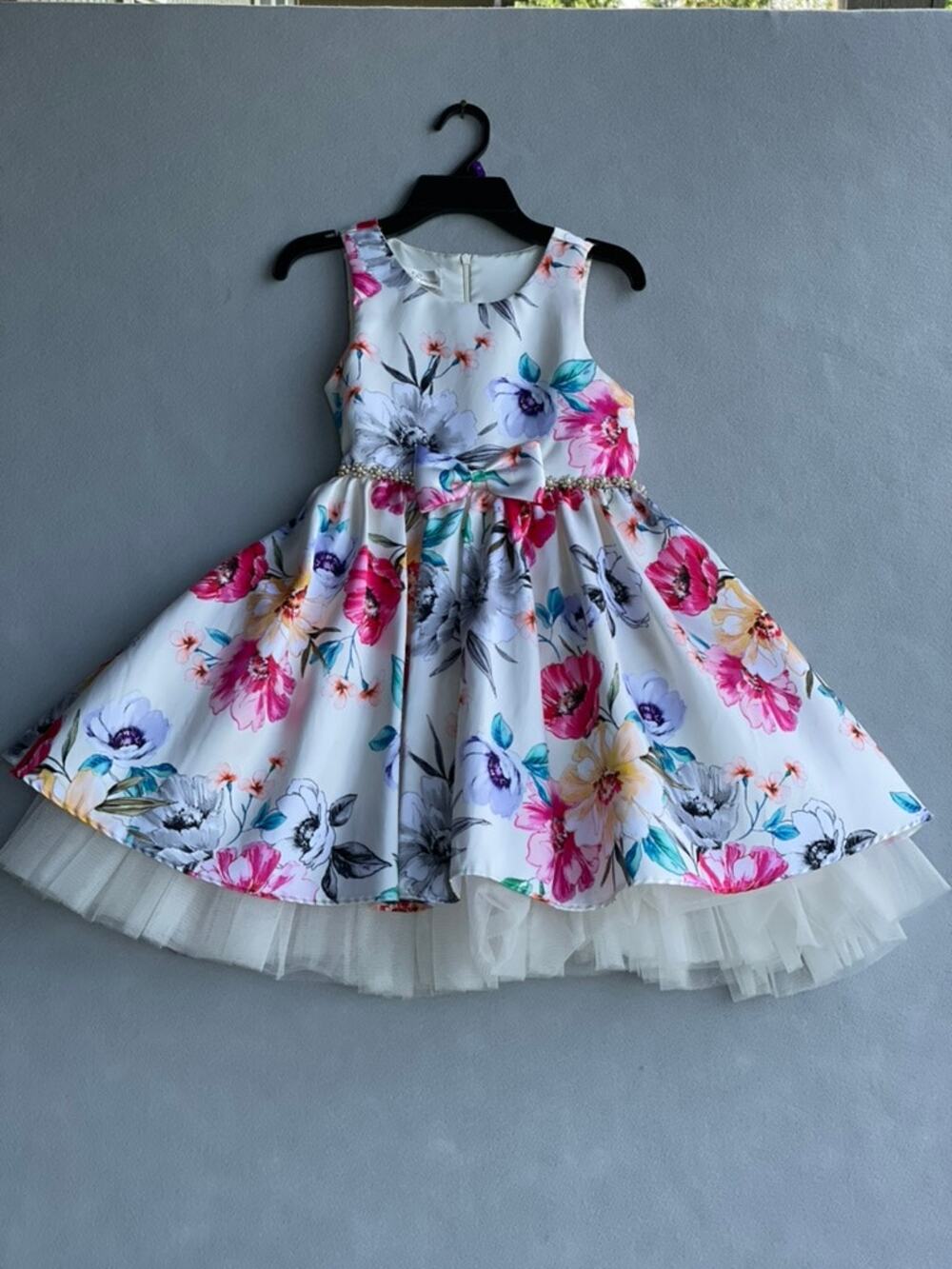 COUTURE PRINCESS GIRLS FLORAL PARTY DRESS - SIZE 10